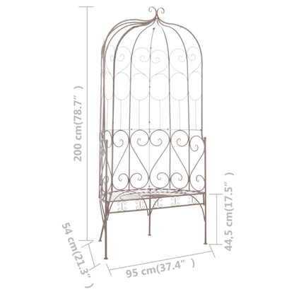 vidaXL Garden Bench | Antique Brown | Wrought iron | 95 cm | Tough