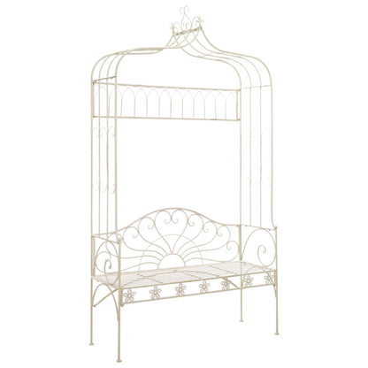 vidaXL Garden Bench | Antique White | Wrought Iron | Standard | Garden Bench