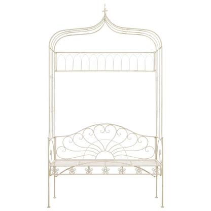 vidaXL Garden Bench | Antique White | Wrought Iron | Standard | Garden Bench