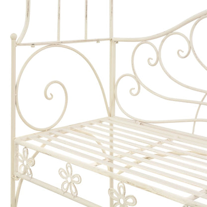 vidaXL Garden Bench | Antique White | Wrought Iron | Standard | Garden Bench