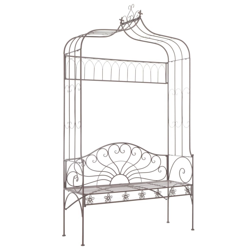 vidaXL Garden Bench | Antique brown | Wrought iron | Standard size for two