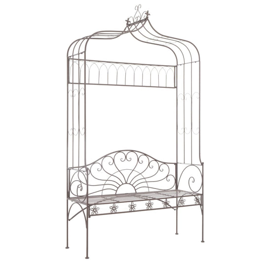 vidaXL Garden Bench | Antique brown | Wrought iron | Standard size for two