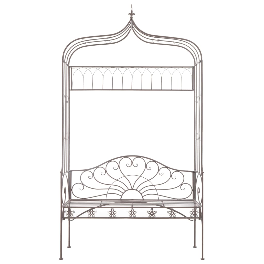 vidaXL Garden Bench | Antique brown | Wrought iron | Standard size for two