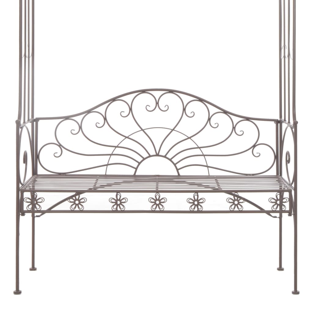 vidaXL Garden Bench | Antique brown | Wrought iron | Standard size for two