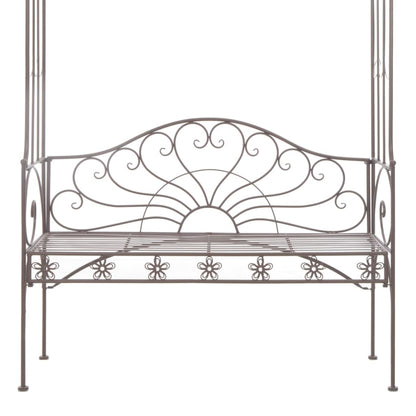 vidaXL Garden Bench | Antique brown | Wrought iron | Standard size for two