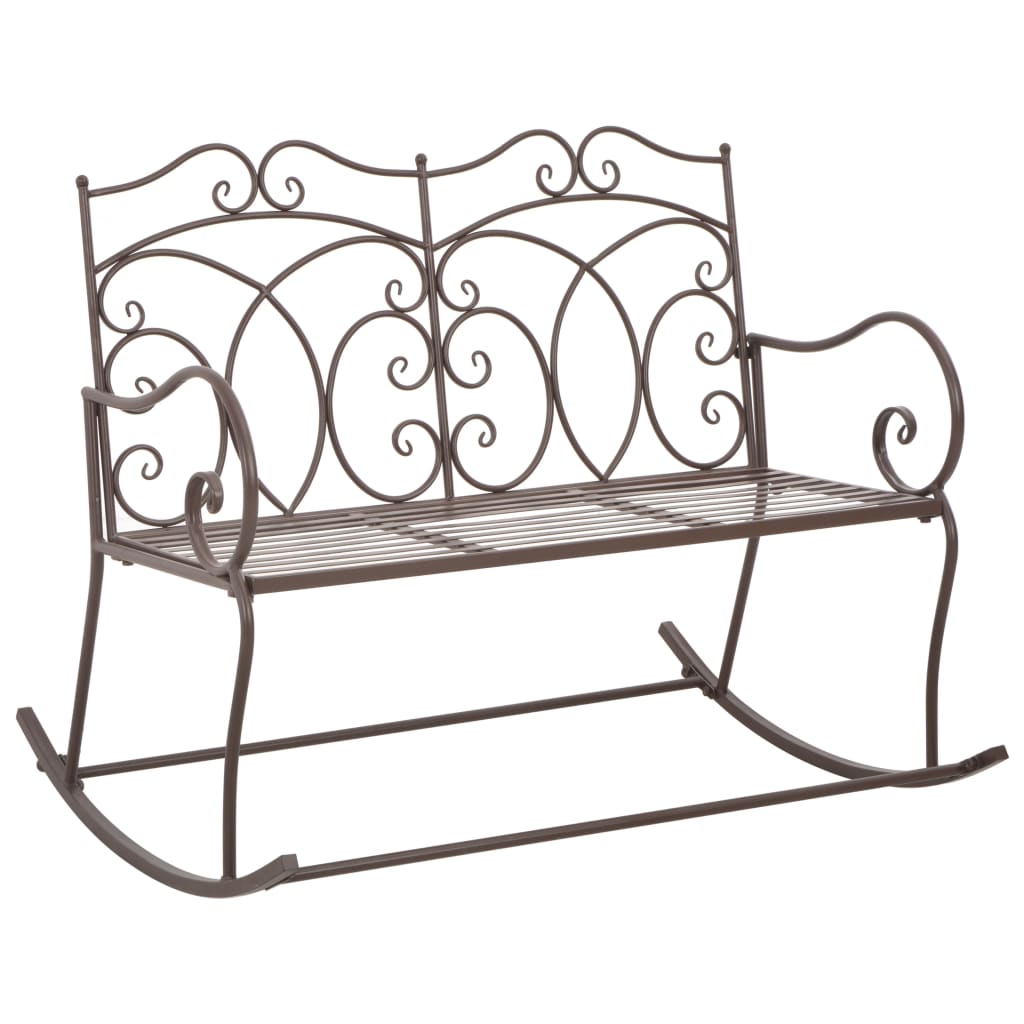 vidaXL Garden Bench | Antique brown | Wrought iron | Medium | Garden Bench
