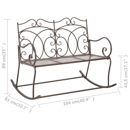 vidaXL Garden Bench | Antique brown | Wrought iron | Medium | Garden Bench