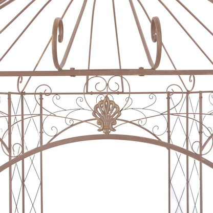 vidaXL Garden Pavilion Antique Brown 3 m Iron