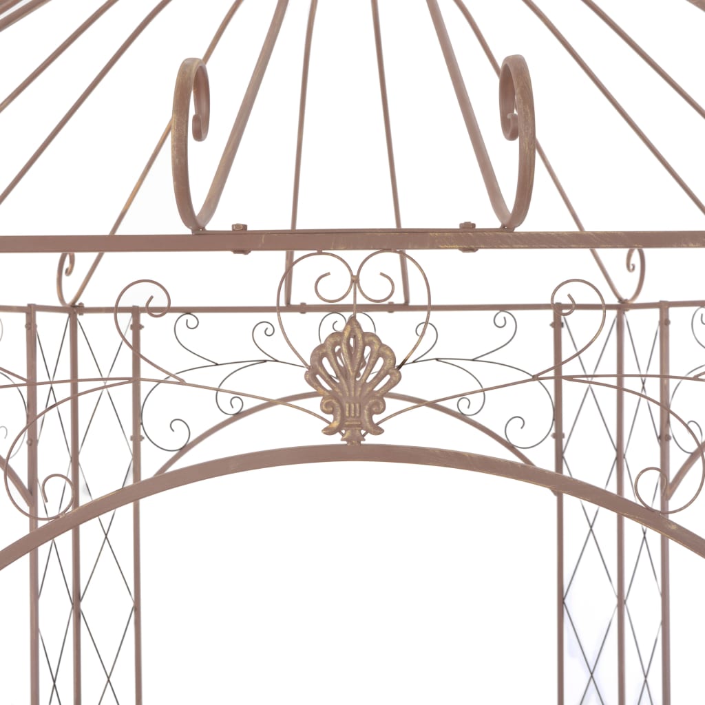 vidaXL Pavilion | Antique brown | Wrought iron | 3m | Decorative Inlays