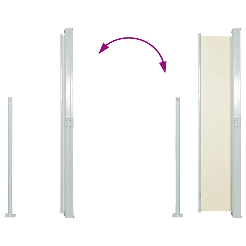 vidaXL Retractable Side Awning 160 x 500 cm Cream