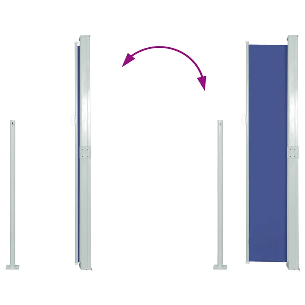vidaXL Retractable Side Awning 160 x 500 cm Blue