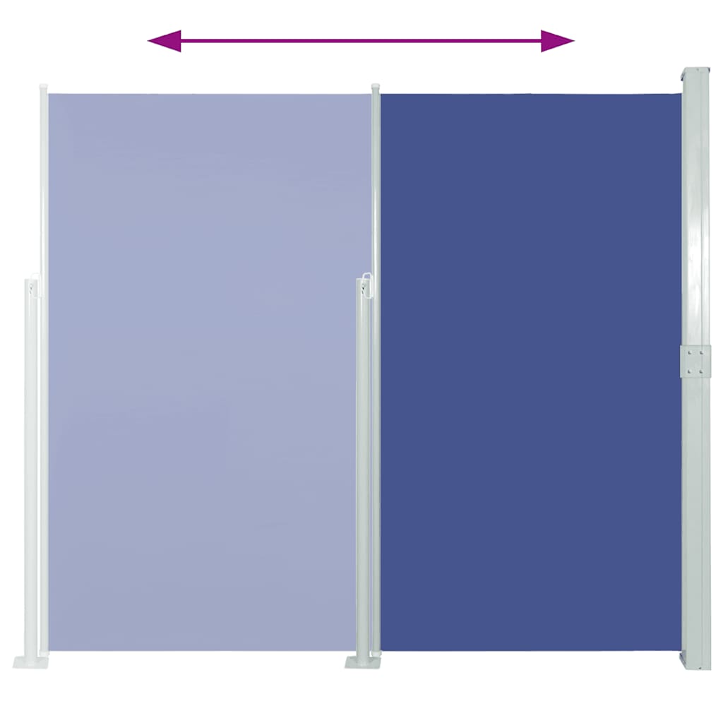 vidaXL Retractable Side Awning 160 x 500 cm Blue