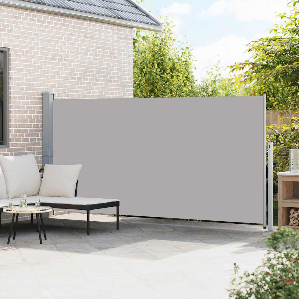 vidaXL Side Awning | Grey | Steel frame, 100% polyester fabric with PU coating