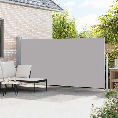 vidaXL Side Awning | Grey | Steel frame, 100% polyester fabric with PU coating