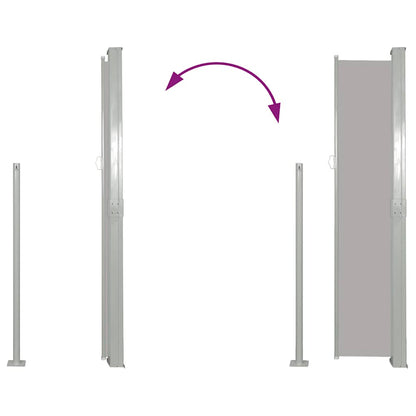 vidaXL Side Awning | Grey | Steel frame, 100% polyester fabric with PU coating