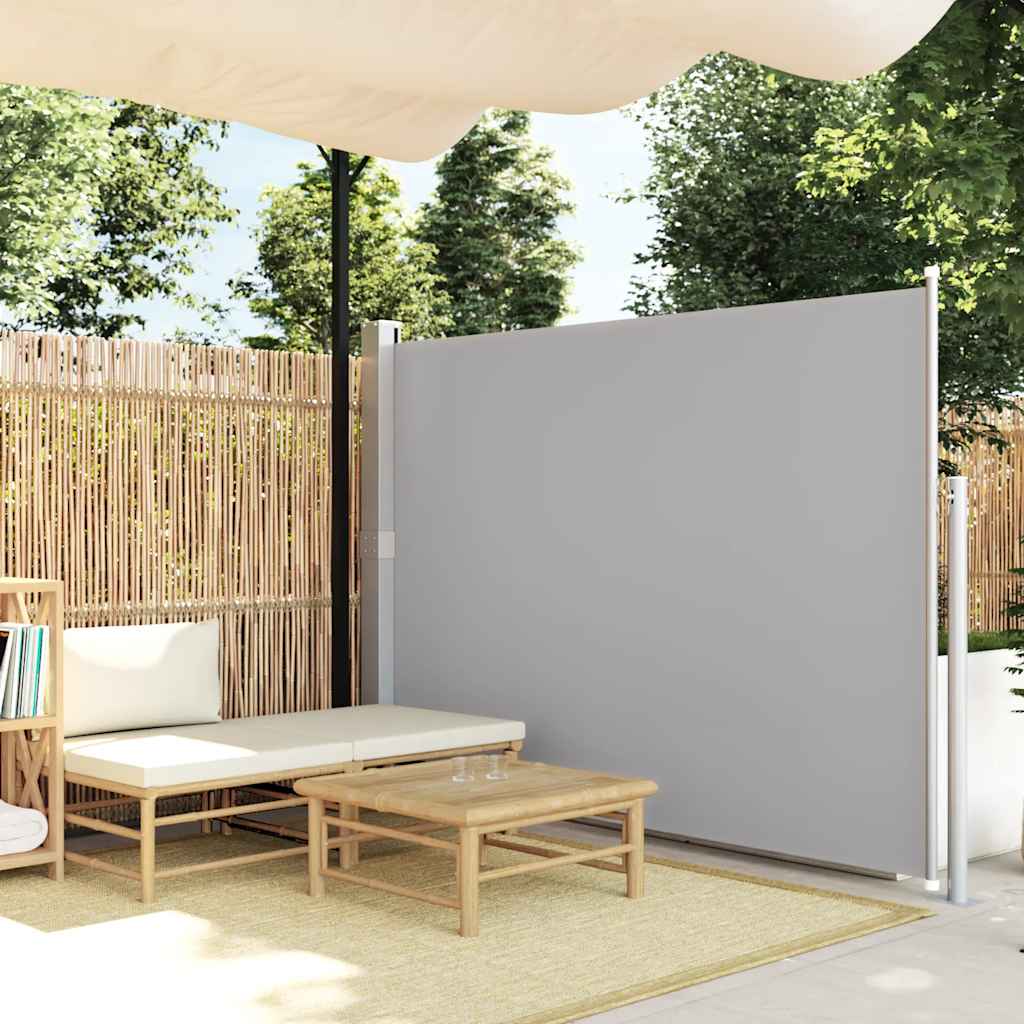 vidaXL Side Awning | Grey | Steel frame, 100% polyester fabric with PU coating
