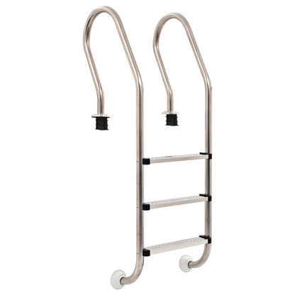 vidaXL Pool Ladder 3 Steps Stainless Steel 304 120 cm