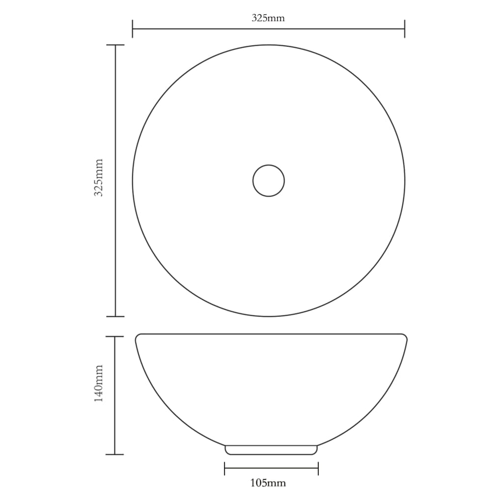 vidaXL Wash Basin 32.5x14 cm Ceramic Silver