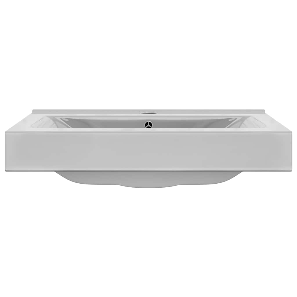 vidaXL Wash Basin with Overflow 60x46x16 cm Ceramic Silver