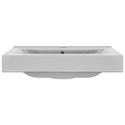 vidaXL Wash Basin with Overflow 60x46x16 cm Ceramic Silver