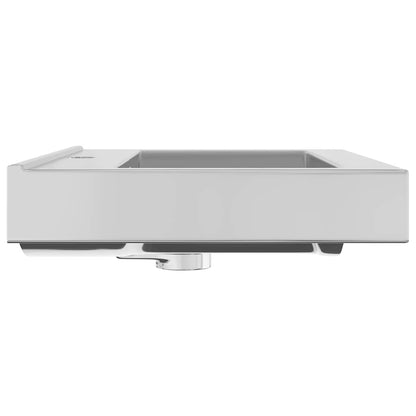 vidaXL Wash Basin with Overflow 60x46x16 cm Ceramic Silver
