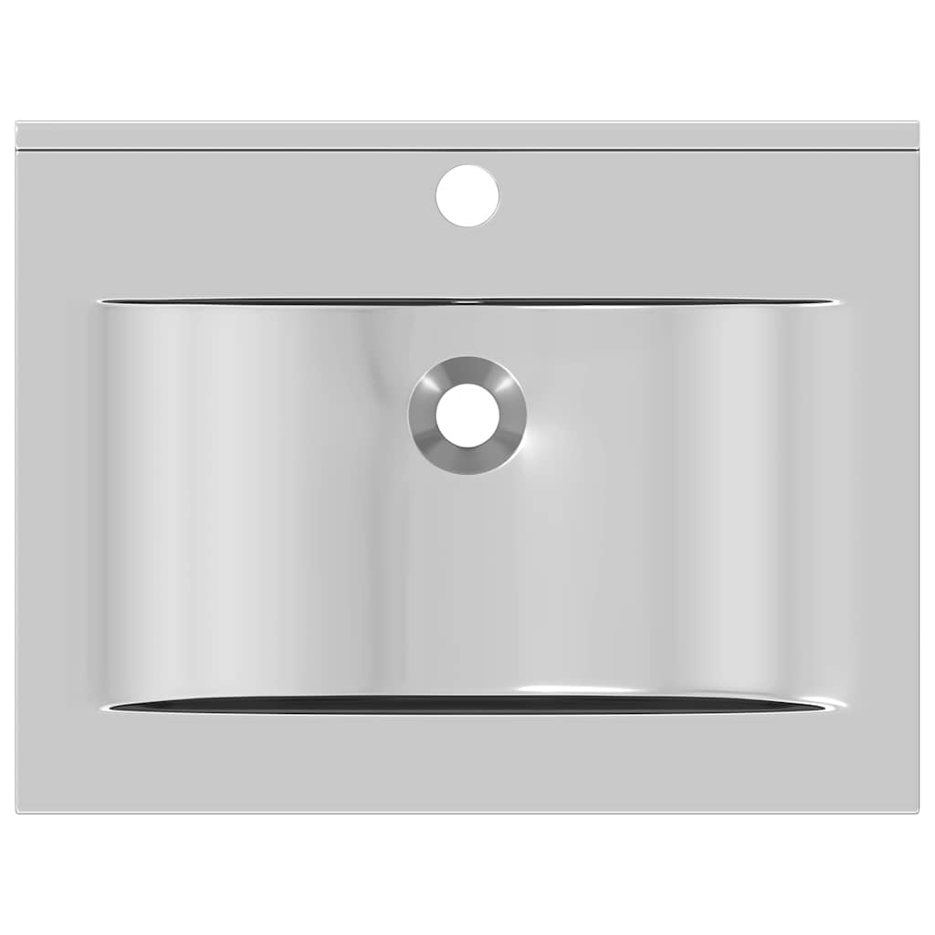 vidaXL Wash Basin with Overflow 60x46x16 cm Ceramic Silver