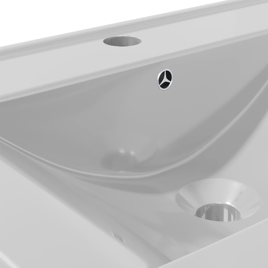vidaXL Wash Basin with Overflow 60x46x16 cm Ceramic Silver