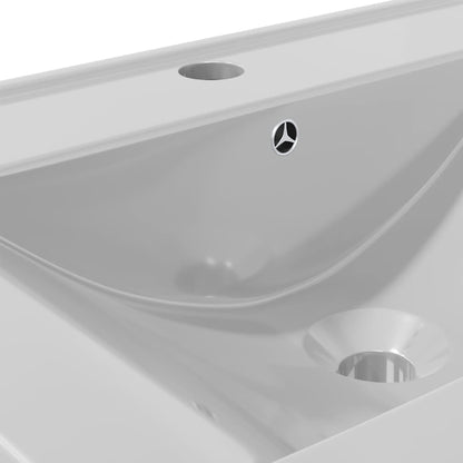 vidaXL Wash Basin with Overflow 60x46x16 cm Ceramic Silver