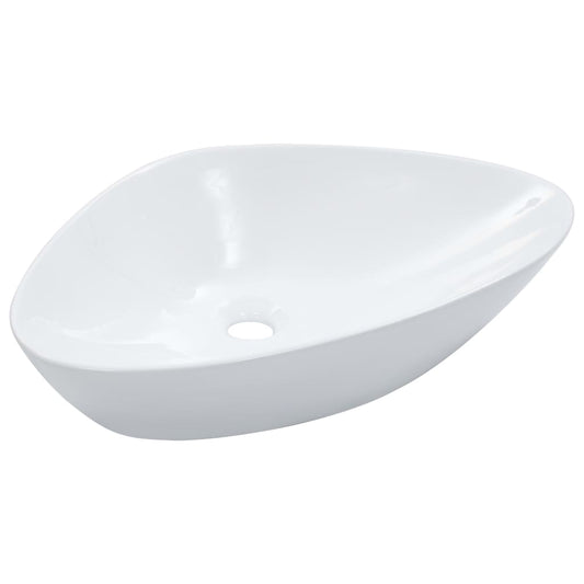 vidaXL Wash Basin 58.5x39x14 cm Ceramic White