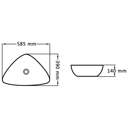vidaXL Wash Basin 58.5x39x14 cm Ceramic White