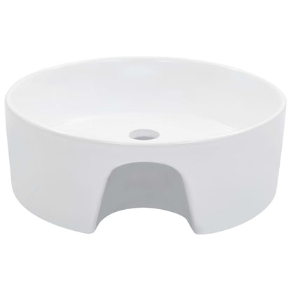 vidaXL Wash Basin with Overflow 36x13 cm Ceramic White