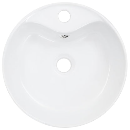 vidaXL Wash Basin with Overflow 36x13 cm Ceramic White