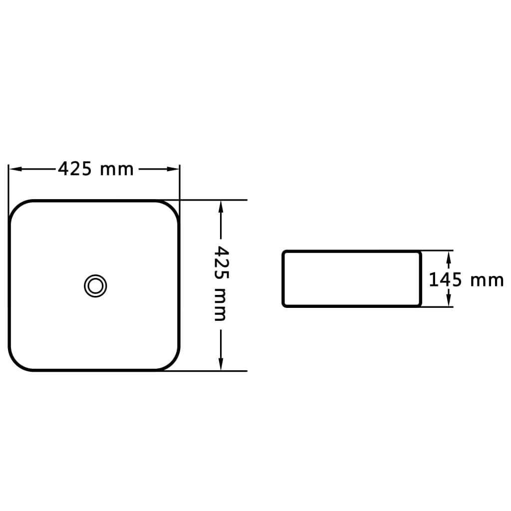 vidaXL Wash Basin 42.5x42.5x14.5 cm Ceramic White