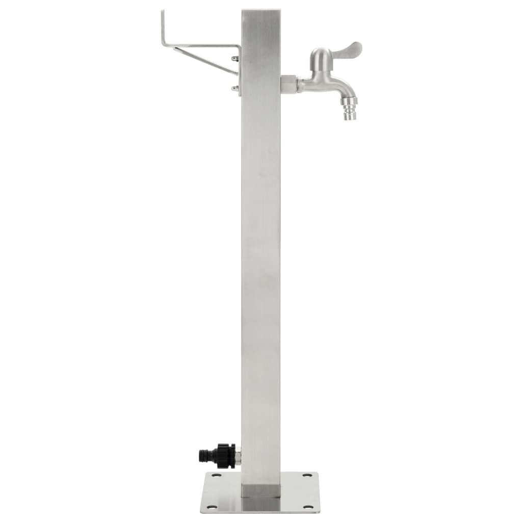 vidaXL Garden Water Column Stainless Steel Square 65 cm