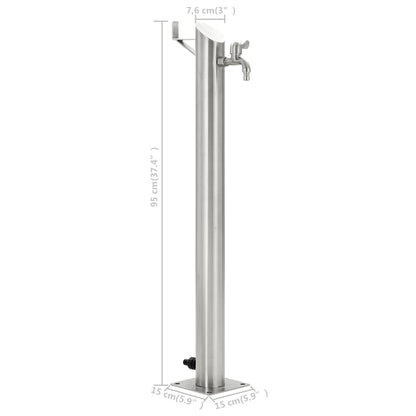vidaXL Garden Water Column Stainless Steel Round 95 cm