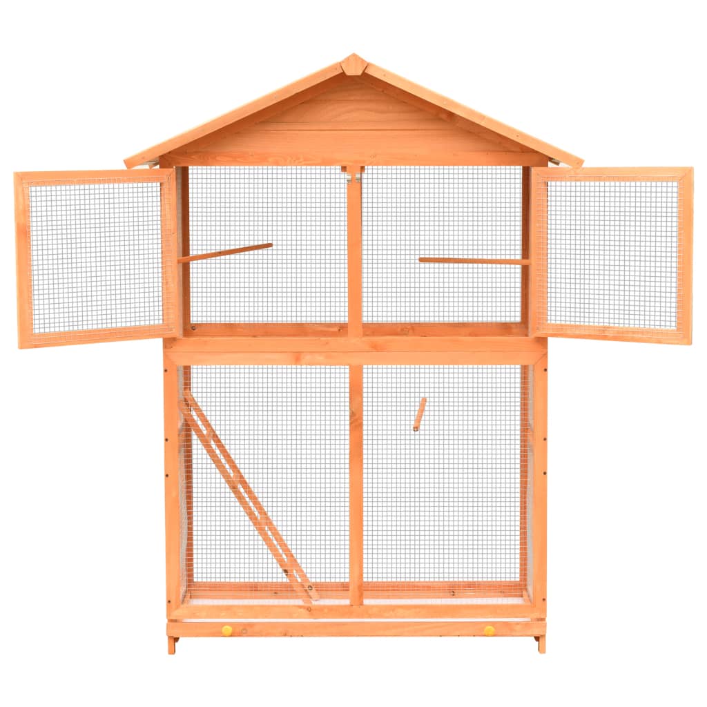 170638 vidaXL Bird Cage Solid Pine & Fir Wood 125,5x59,5x164 cm