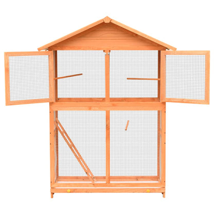 170638 vidaXL Bird Cage Solid Pine & Fir Wood 125,5x59,5x164 cm