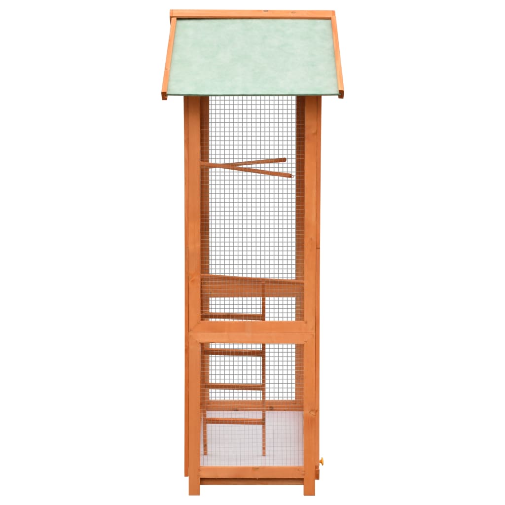 170638 vidaXL Bird Cage Solid Pine & Fir Wood 125,5x59,5x164 cm
