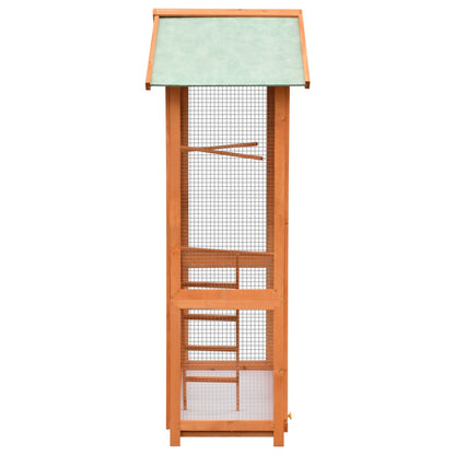 170638 vidaXL Bird Cage Solid Pine & Fir Wood 125,5x59,5x164 cm
