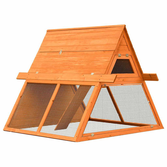 vidaXL Rabbit Hutch Solid Pine & Fir Wood 152x128x108 cm