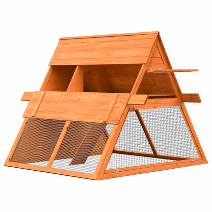 vidaXL Rabbit Hutch Solid Pine & Fir Wood 152x128x108 cm
