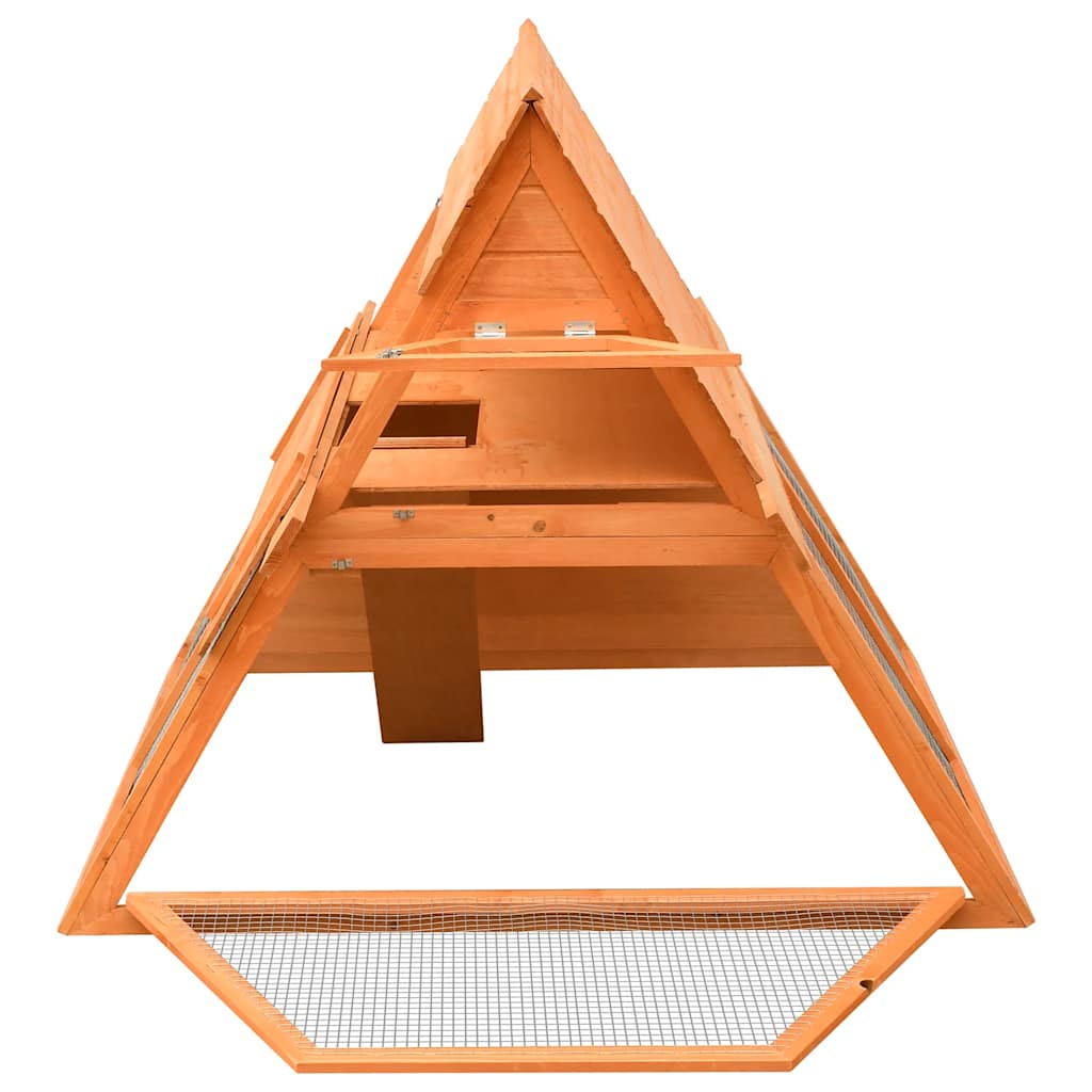 vidaXL Rabbit Hutch Solid Pine & Fir Wood 152x128x108 cm