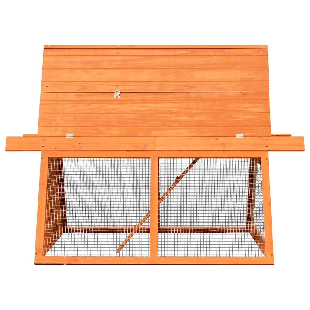 vidaXL Rabbit Hutch Solid Pine & Fir Wood 152x128x108 cm