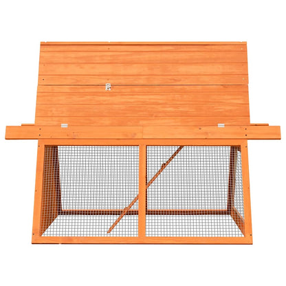 vidaXL Rabbit Hutch Solid Pine & Fir Wood 152x128x108 cm