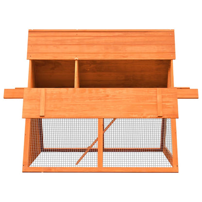 vidaXL Rabbit Hutch Solid Pine & Fir Wood 152x128x108 cm