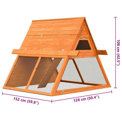 vidaXL Rabbit Hutch Solid Pine & Fir Wood 152x128x108 cm