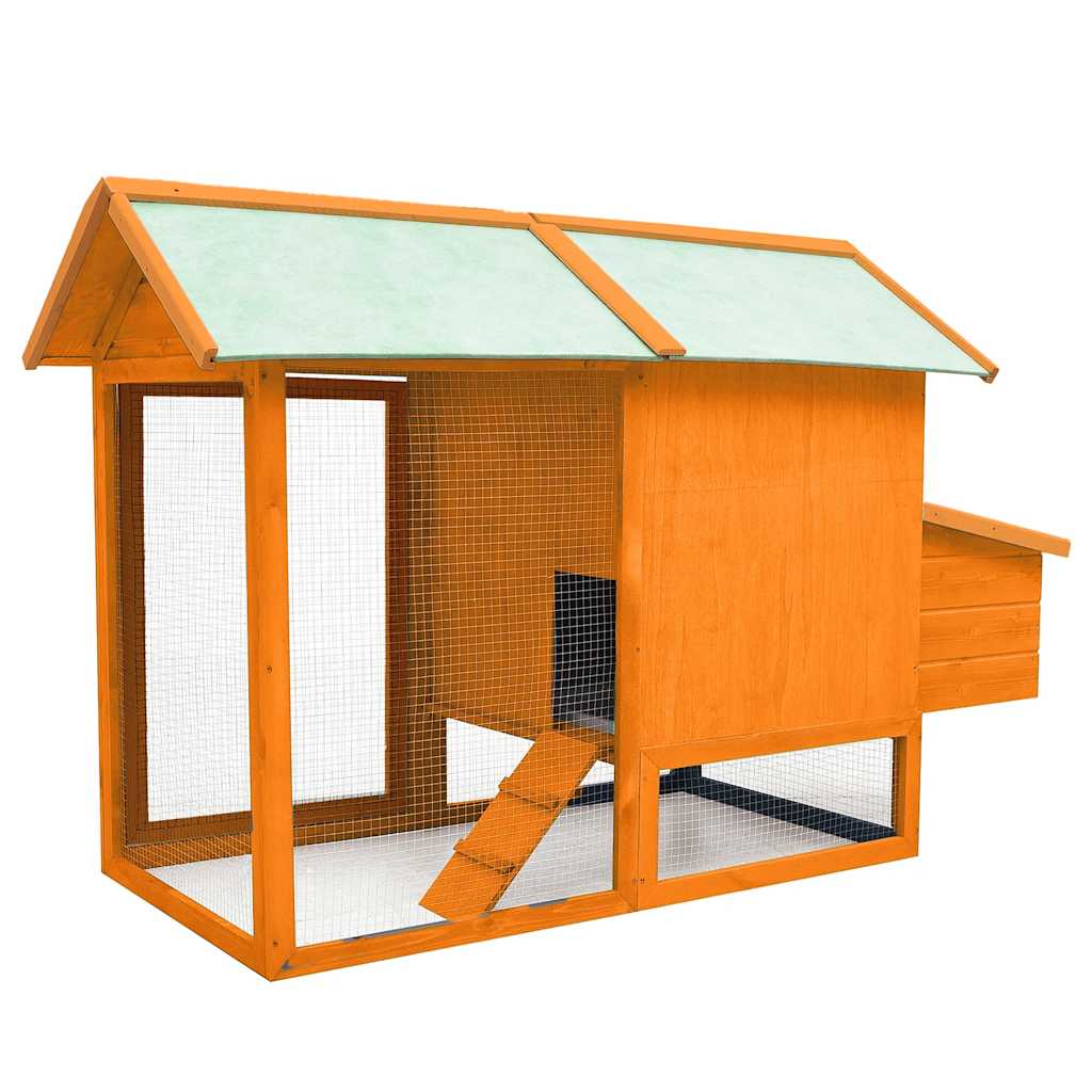 vidaXL Chicken Cage Solid Pine & Fir Wood 170x81x110 cm