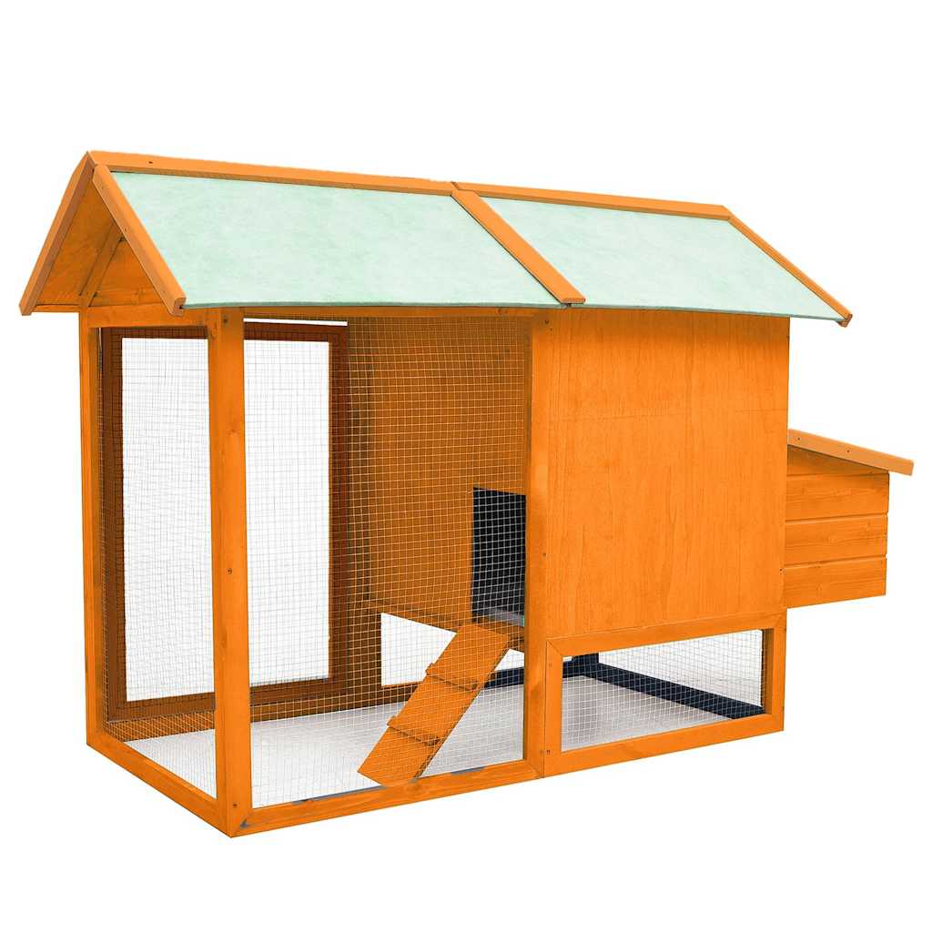170644 vidaXL Chicken Cage Solid Pine & Fir Wood 170x81x110 cm