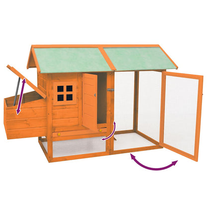 vidaXL Chicken Cage Solid Pine & Fir Wood 170x81x110 cm