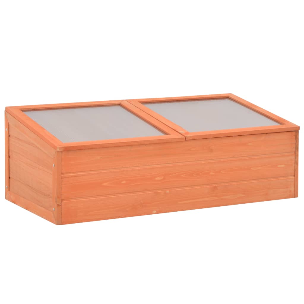 vidaXL Greenhouse | Natural wood | Wood and PC board | 100x50x34 cm